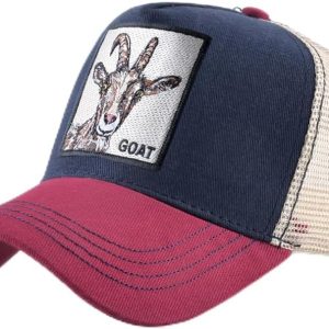 Animal Patch Mesh Trucker Baseball Cap Collection, Embroidered Design, Black
