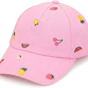 Girls Baseball Cap,Cute Toddler Baseball Cap with Adjustable Velcro Strap Sun Hat for Toddler & Kids Gift
