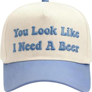 Hat Funny Embroidered Trucker Hat Adjustable Two Tone Canvas Baseball Cap for Womens