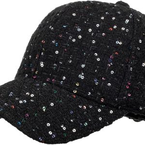 Sequin Baseball Cap for Women Sparkly Adjustable Cap Casual Sparkly Hip Hop Disco Party Cap for Going Out