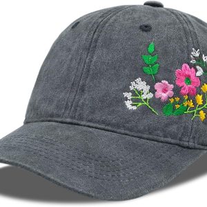 Flower Hat for Women Embroidered Elegant Floral Flower Baseball Cap Gifts for Lovers