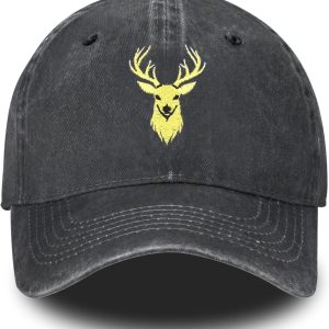 Embroidered Baseball Cap Adjustable Vintage Washed Distressed Denim Baseball Hat for Women Men